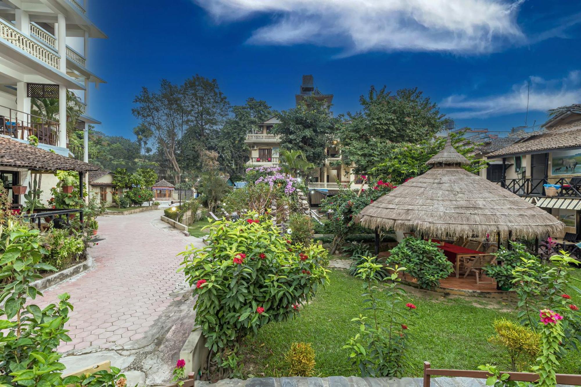 Hotel Riverside With Swimming Pool Sauraha Exterior foto